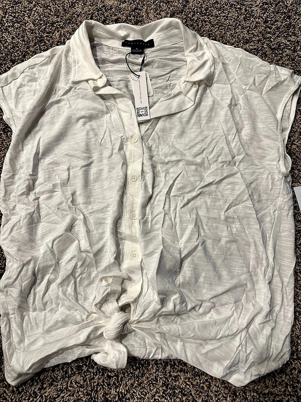 Sanctuary Women's White Button Down Shirt Size XL NWT